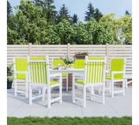 vidaXL Coussins de chaise jardin à dossier bas lot de 6 - Vert vif