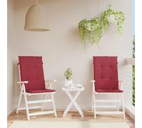 vidaXL Coussins de chaise jardin haut dossiers - Lot de 2 bordeaux