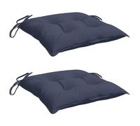 vidaXL Coussins de chaise tissu Oxford 50x50x7 cm Bleu marine (Lot de 2)