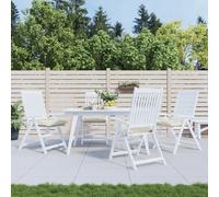 vidaXL Lot de 4 Coussins de Chaise, Galette de Siège avec Jeux de Cordes, Coussin d'Extérieur Imperméable, Blanc Crème 361514