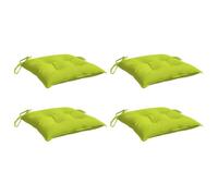 vidaXL Coussins de Chaise Lot de 4 Vert Brillant 40x40x7 cm