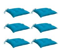 vidaXL Lot de 6 Coussins de Chaise, Galette de Siège avec Jeux de Cordes, Coussin d'Extérieur Imperméable, Bleu Clair 40x40x7 cm Tissu Oxford