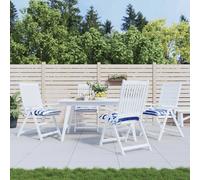 vidaXL Coussins de chaise - Rayures bleues et blanches