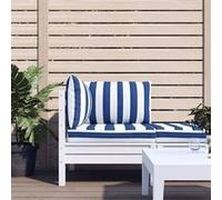 vidaXL Coussins de palette 3 pcs rayures bleues/blanches tissu oxford, coussin, coussin de canapé, oreiller de dos 361785
