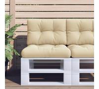 vidaXL Coussins de Palette Lot de 2 Beige Tissu