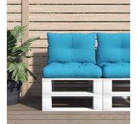 vidaXL Coussins de Palette Lot de 2 Bleu Tissu