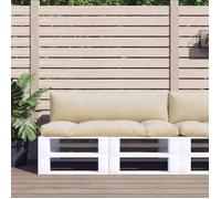 vidaXL Coussins de Palette Lot de 2 Beige Tissu