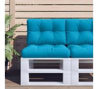 vidaXL Coussins de Palette Lot de 2 Bleu Tissu