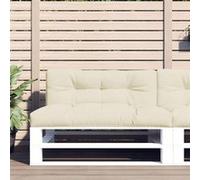 vidaXL Coussins de palette lot de 2 crème tissu 360735 Beige G