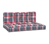 vidaXL Coussins de Palette Lot de 2 Motif à Carreaux Rouge Tissu