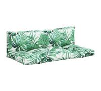 vidaXL Coussins de Palette Lot de 2 Motif de Feuilles Tissu