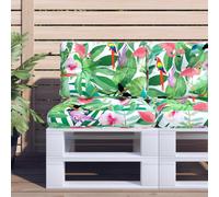 vidaXL Lot de 2 Coussins de Palette, Coussins de Siège de Salon, Coussins de Canapé de Jardin, Coussins de Chaise Extérieur, Multicolore Tissu