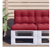 vidaXL Coussins de palette lot de 2 rouge bordeaux tissu