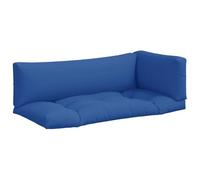 vidaXL Coussins de Palette Lot de 3 Bleu Tissu