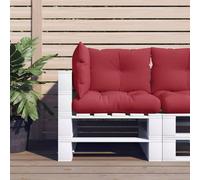 vidaXL Coussin pour palette 3 pcs. tissu rouge vin