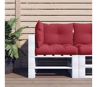 vidaXL Coussin pour palette 3 pcs. tissu rouge vin