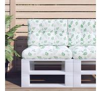 vidaXL Coussins de palette 2 pcs motif de feuilles tissu 360685 Gris G