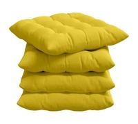 Vidaxl Coussins De Siège 2 Pcs Jaune Clair 40 X 40 X 6 Cm Tissu