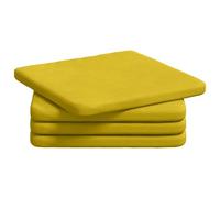 Vidaxl Coussins De Siège 4 Pcs Jaune 40 X 40 X 3 Cm Velours