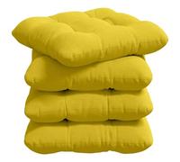 Vidaxl Coussins De Siège 4 Pcs Jaune Clair 40 X 40 X 12 Cm Tissu