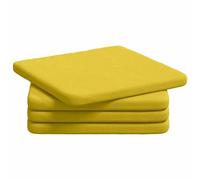 Vidaxl Coussins De Siège 4 Pcs Jaune Clair 40 X 40 X 3 Cm Tissu