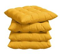 Vidaxl Coussins De Siège 4 Pcs Jaune Clair 40 X 40 X 6 Cm