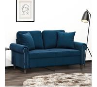 vidaXL Coussins décoratifs 2 pcs Bleu 40x40 cm Velours 349494