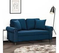 vidaXL Coussins décoratifs 2 pcs Bleu 40x40 cm Velours 349494