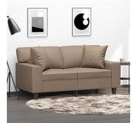 vidaXL Coussins décoratifs 2 pcs Cappuccino 40x40 cm Similicuir 349484 Beige G