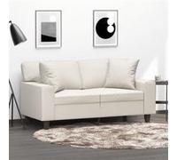 vidaXL Coussins décoratifs Lot de 2 Crème 40x40 cm Similicuir