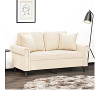 vidaXL Coussins décoratifs 349493 – 2 pièces 40x40 cm velours – Crème