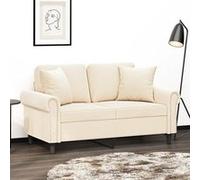vidaXL Coussins décoratifs 349493 – 2 pièces 40x40 cm velours – Crème