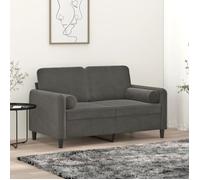 vidaXL Coussins décoratifs 2 pcs Gris foncé Ø15x50 cm Velours 349510