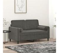 vidaXL Coussins décoratifs 2 pcs Gris foncé Ø15x50 cm Velours 349510