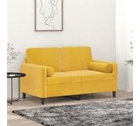 vidaXL Coussins décoratifs 2 pcs Jaune Ø15x50 cm Velours 349515 Jaune G