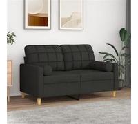 vidaXL Coussins décoratifs lot de 2 - Noir Ø15x50 cm