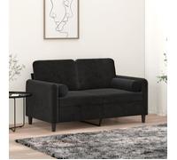 VidaXL Coussins décoratifs Ø15x50 cm - Velours Noir