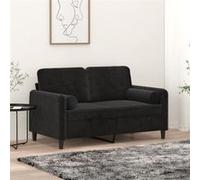 VidaXL Coussins décoratifs Ø15x50 cm - Velours Noir