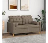 Vidaxl Coussins Décoratifs Lot De 2 Taupe Ø15x50 Cm Tissu