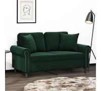 vidaXL Coussins décoratifs Lot de 2 Velours - Vert Foncé