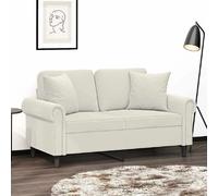 vidaXL Coussins décoratifs 349493 – 2 pièces 40x40 cm velours – Crème