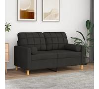 vidaXL Coussins décoratifs lot de 2 - Noir Ø15x50 cm