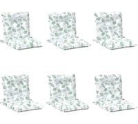 vidaXL - Coussins d'extérieur, 6 pièces, tissu, motif de feuilles délicat, 100 x 50 x 7 cm