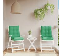 vidaXL Lot de 2 Coussins de Chaise à Dossier Bas, Galette de Siège Imperméable, Coussin d'Extérieur Anti-Glissement Jardin Terrasse, Vert Tissu Oxford
