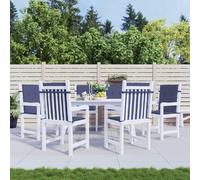 vidaXL Coussins dossier bas lot de 6 - Bleu marine