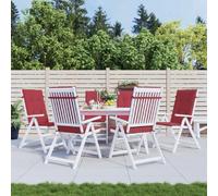 vidaXL Coussins jardin haut dossiers - Lot de 6 bordeaux