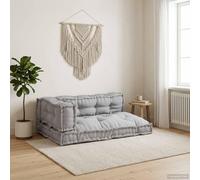 vidaXL - Coussins pour canapé palette, lot de 3, tissu gris, 120 x 80 x 38 cm