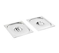 vidaXL 2x Couvercles de Plateau GN 1/2 Ustensiles de Cuisine Rectangulaire Combiné avec des Plateaux Restaurant Cuisine Maison Hôtel Acier 325x265 mm