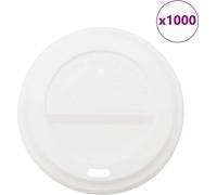 vidaXL Couvercles pour gobelets en carton Ø90 mm 12oz 16oz 1000pcs. Plastique blanc