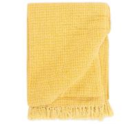 vidaXL Couverture Coton 220x250 cm Jaune Moutarde